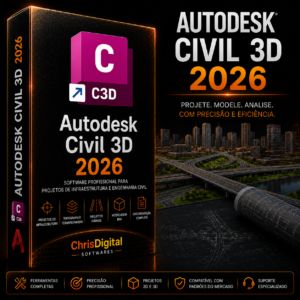Autodesk Civil 3D 2026 em Inglês para Windows 10 e Windows 11 | Licença Permanente