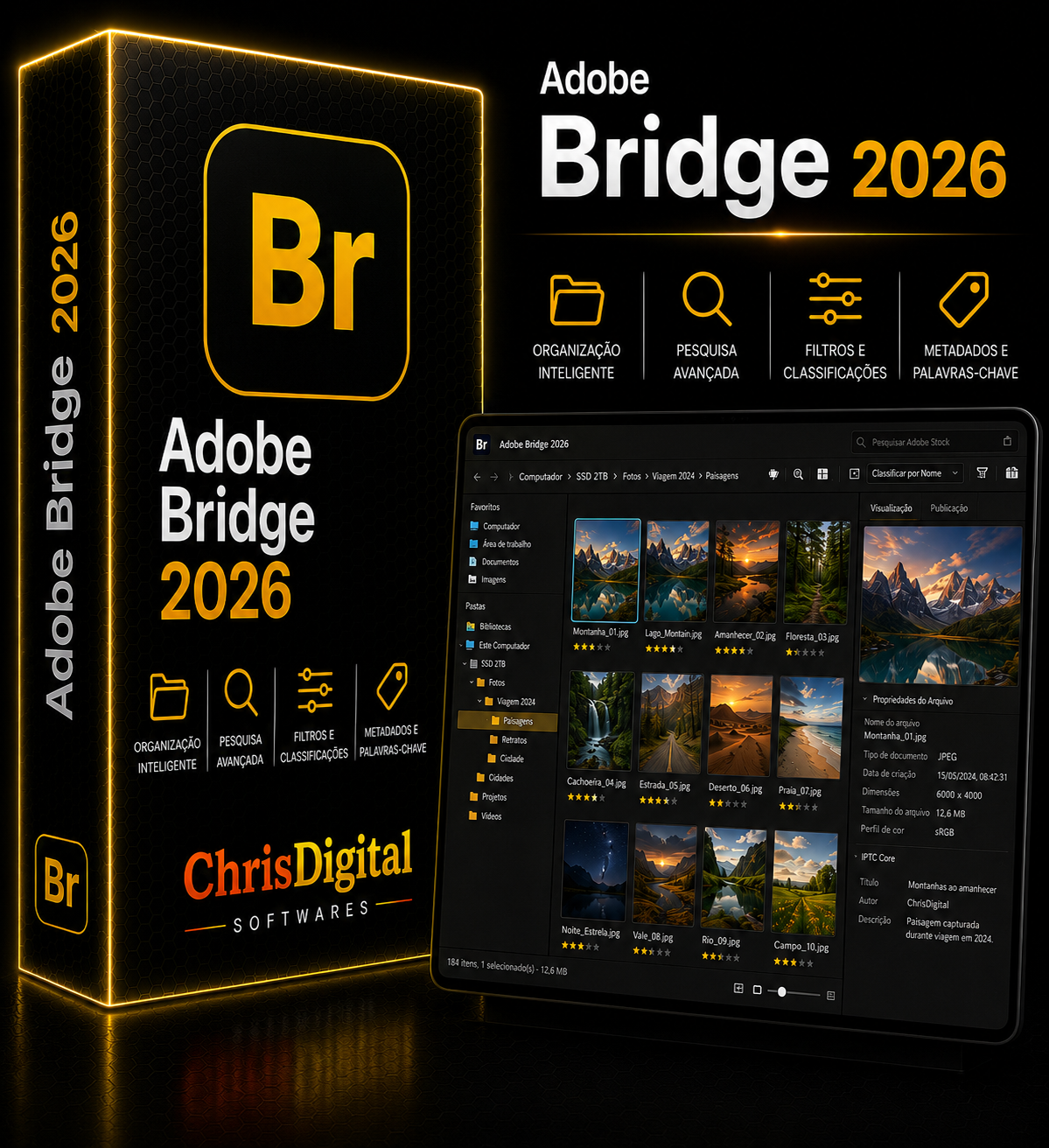 Adobe Bridge 2026 para Windows 10 e Windows 11 | Licença Permanente