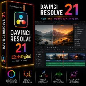 DaVinci Resolve Studio 21 para Windows 10 e Windows 11 | Licença Permanente