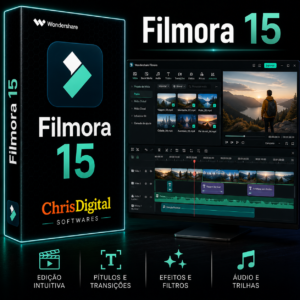 Wondershare Filmora 15 para Windows 10 e Windows 11 | Licença Permanente