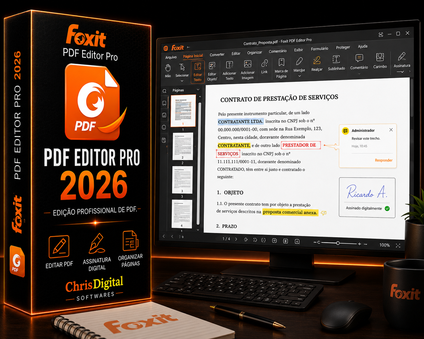 Foxit PDF Editor 2026 para Windows 10 e Windows 11 | Licença Permanente