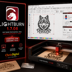 LightBurn Pro 1.7.08 para Windows 7, 8, 10 e 11 | Licença Permanente