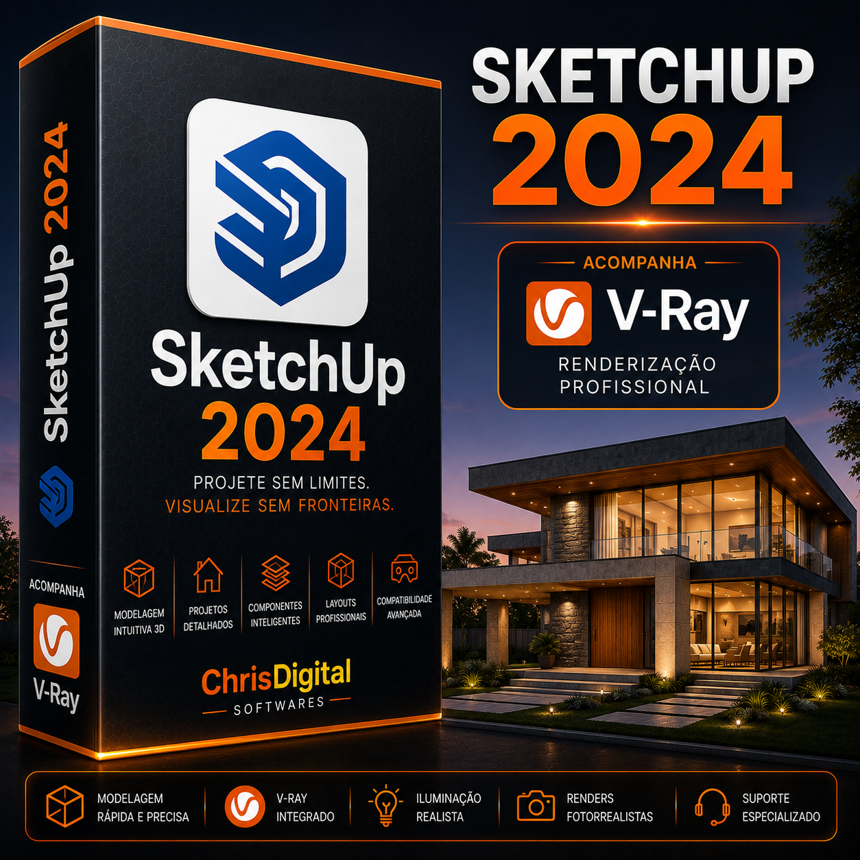 SketchUp 2024 para Windows 10 e Windows 11 | Licença Permanente