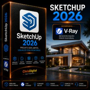 SketchUp Pro 2026 + V-ray para Windows 10 e Windows 11 | Licença Permanente